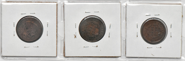 Group of 13 different half cents