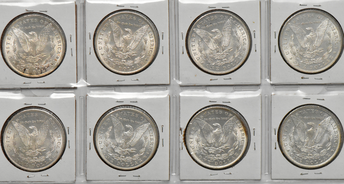 Group of 19 Morgan silver dollars