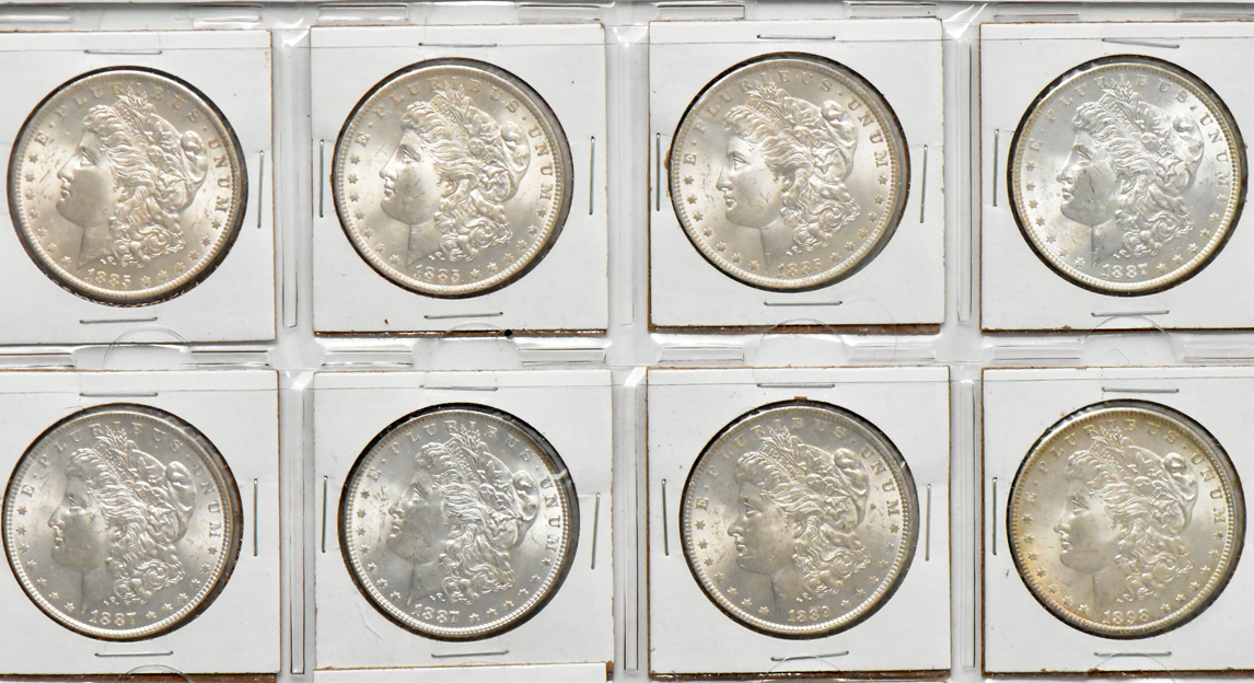 Group of 19 Morgan silver dollars