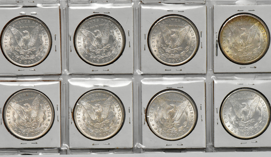 Group of 19 Morgan silver dollars