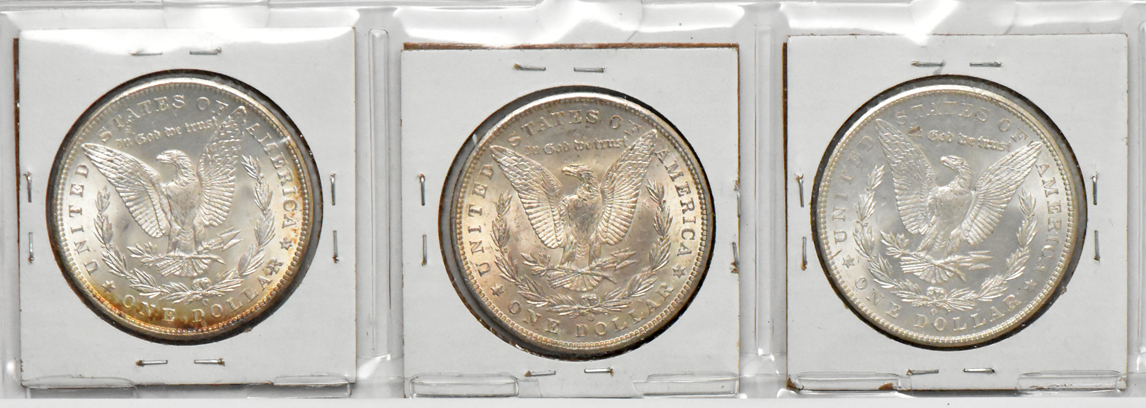 Group of 19 Morgan silver dollars