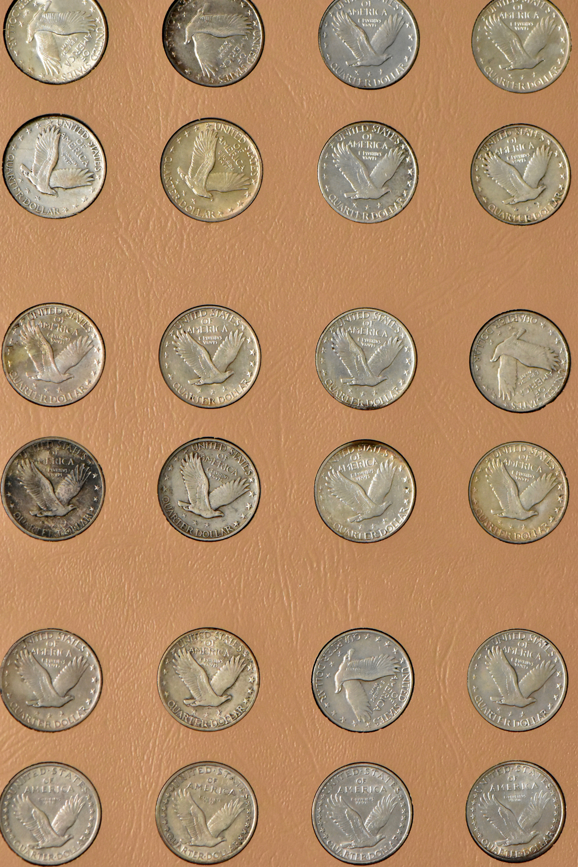 Collection of Standing Liberty quarters, plus extras, in a complete Dansco 7132 album