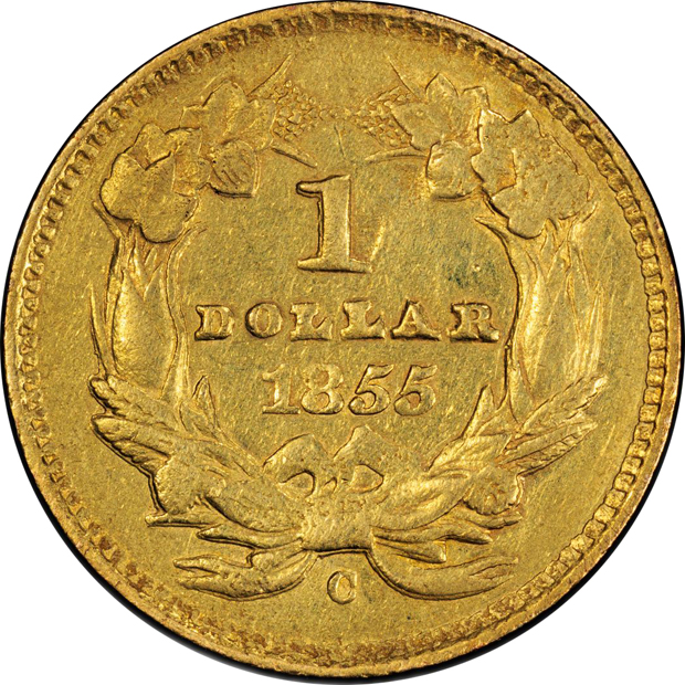 1855-C PCGS XF details/cleaned