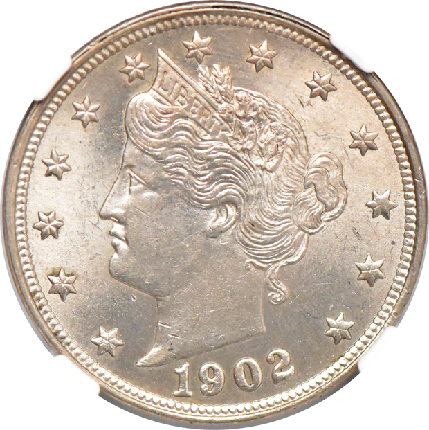 1899 MS-65, 1902 MS-63, and a 1910 MS-63, all NGC