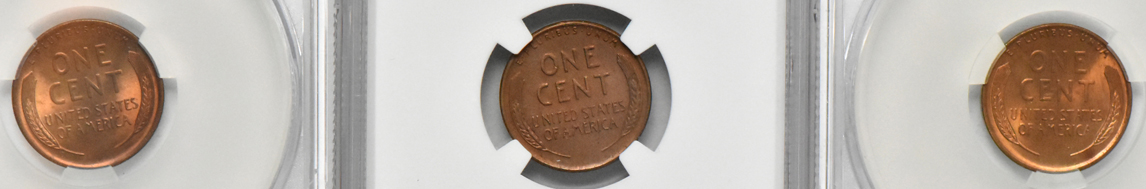 Six Lincoln cents including a 1955 Doubled Die Obverse