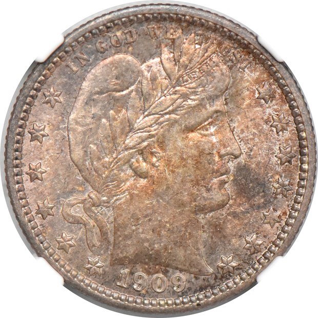 1906-D MS-61, 1908 UNC details/cleaned, and a 1909-D UNC details/artificial toning, all NGC