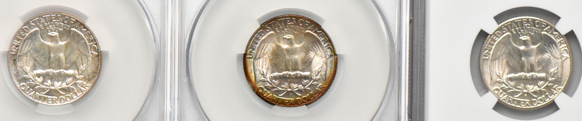 Five Washington quarters
