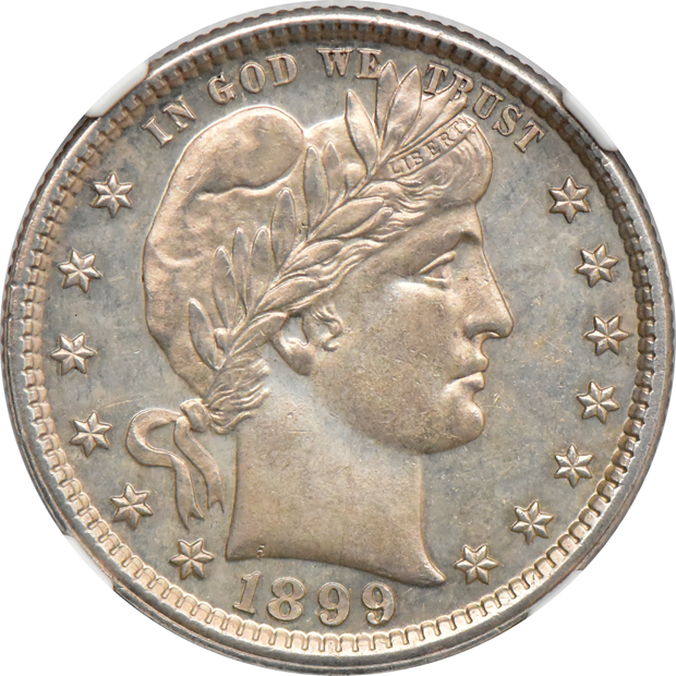1893 MS-62, 1899 MS-62, and an 1899 MS-63, all NGC