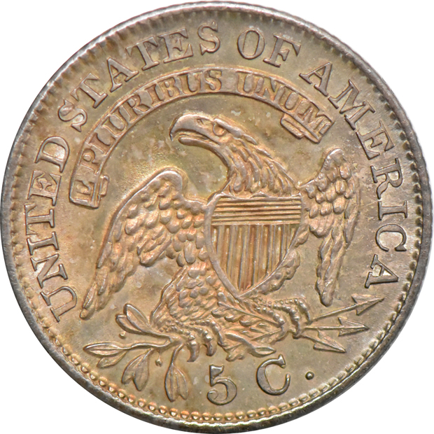 1833 Capped Bust half dime, and an 1857 Seated Liberty half dime, as described