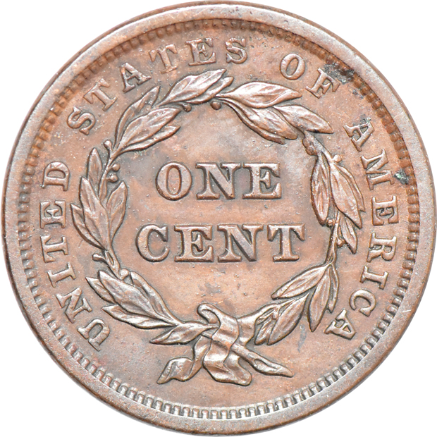 1814 Crosslet 4 S-294 VF/burnished, and an 1840 small date Coronet Head large cent N-4 XF