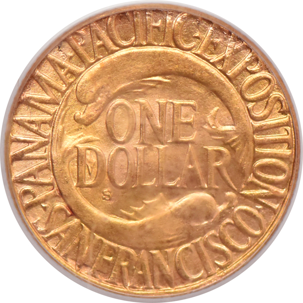 1915-S $1 Panama-Pacific PCGS MS-63 (green label)