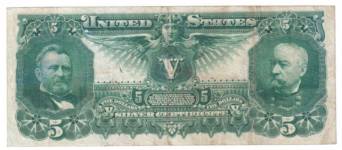 1896 $5 Educational Fr# 268 - VF
