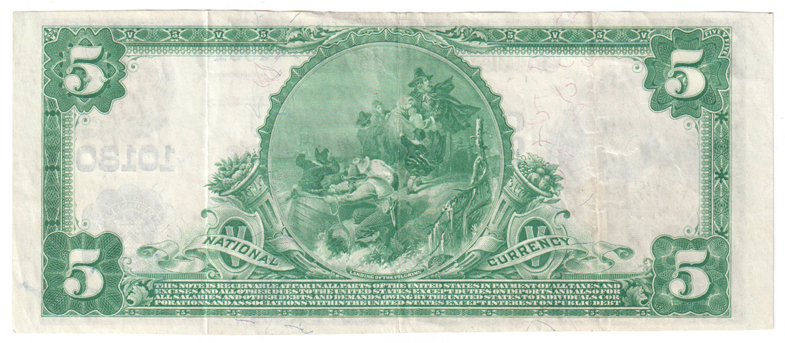 1902 $5 Blue Seal - Waterloo, IL Charter #10180 - VF