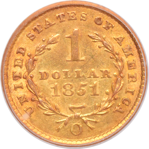 1851-O PCGS AU-53 (green label)