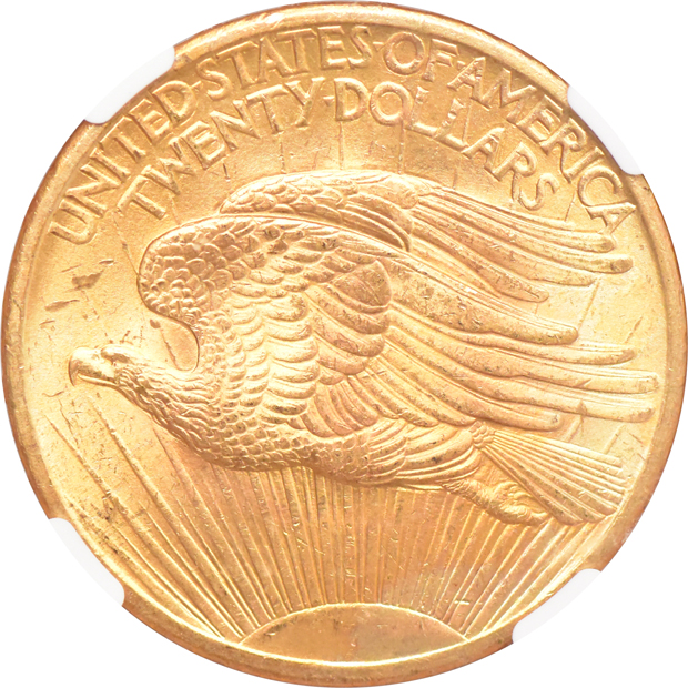1907 No Motto Saint Gaudens NGC MS-64