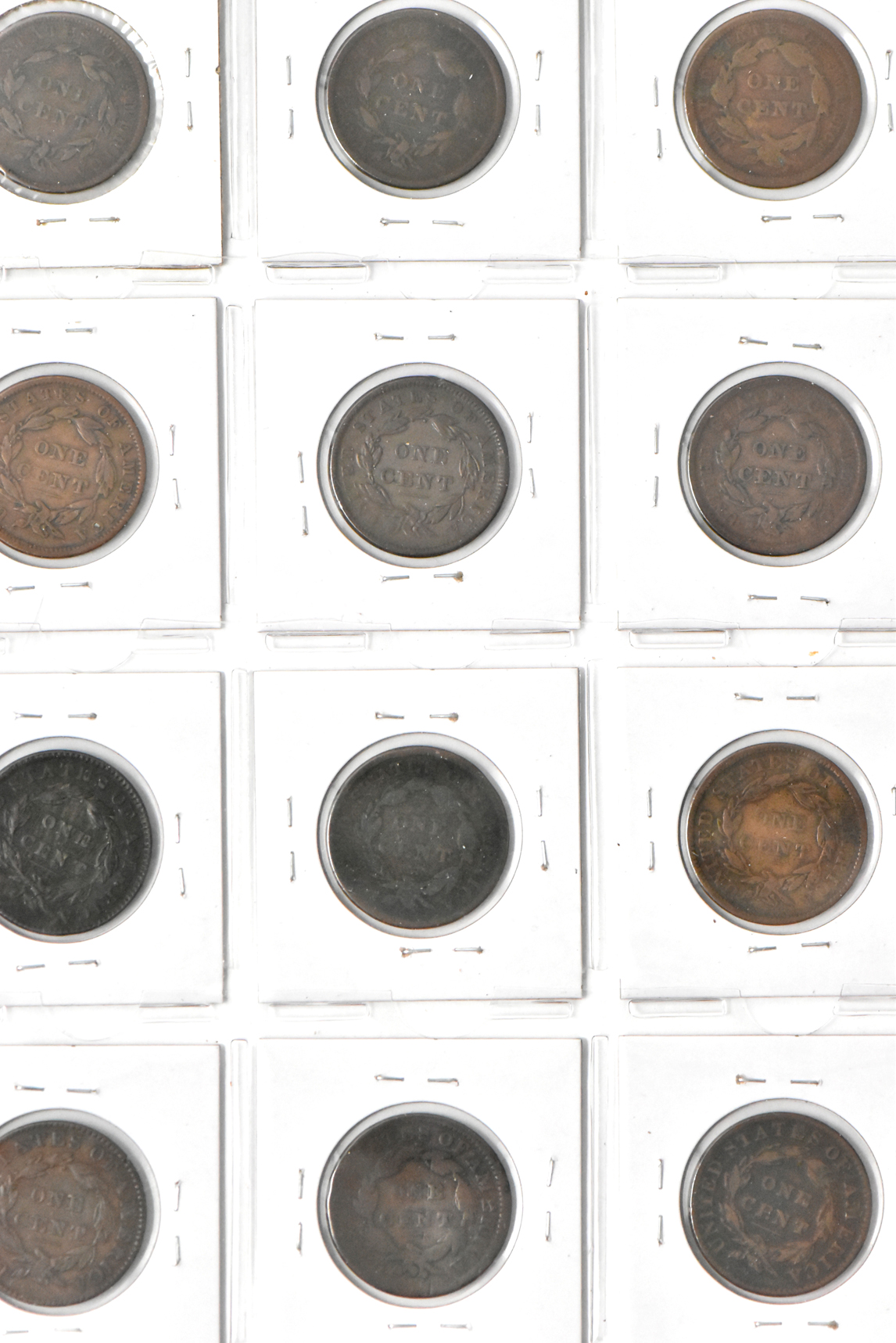 Collection of 45 large cents