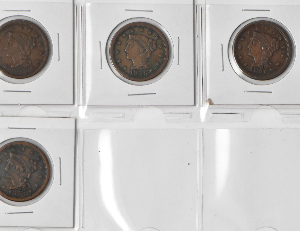 Collection of 45 large cents