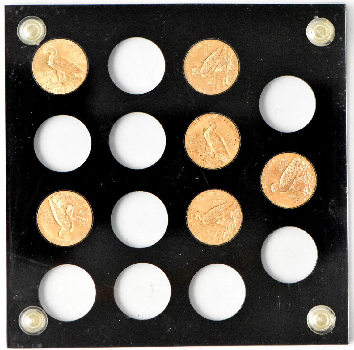 Six different AU/UNC Indian Head quarter eagles