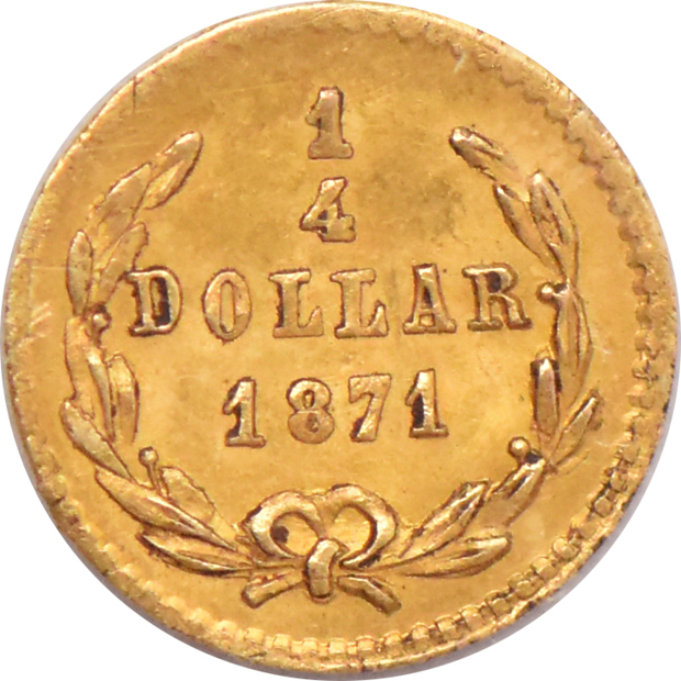 1871 25C round BG- 717, and an 1871 25C octagonal BG-765