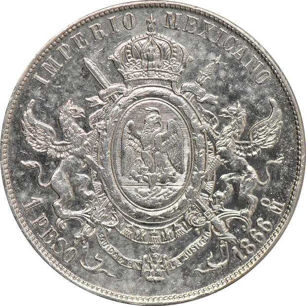 Mexico - 1860-Mo Peso - AU details/whizzed