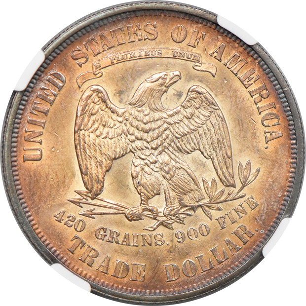 1876 Trade NGC AU details/artificial toning
