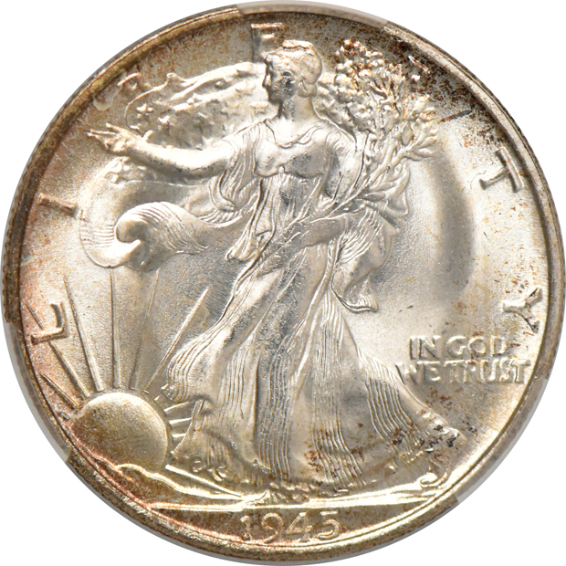 1943-D MS-65, 1943-S MS-66, and a 1945-S MS-65+, all CACG