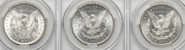 Twenty Morgan dollars, all CACG MS-63