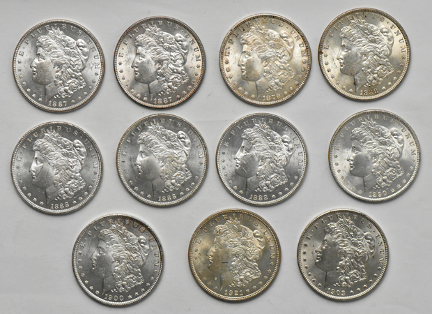 Collection of 23 Morgan dollars