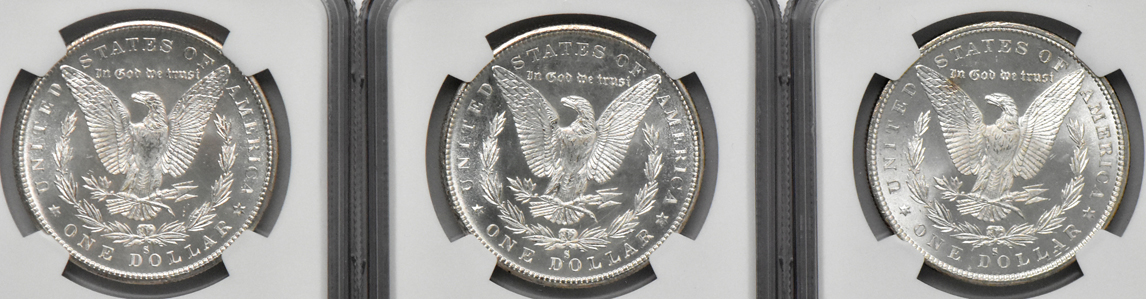 Ten 1880-S, all NGC MS-64