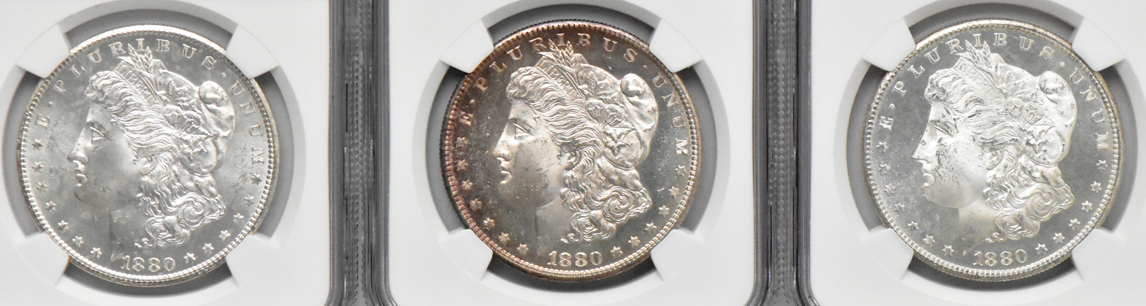 Ten 1880-S, all NGC MS-64
