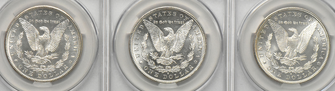 Five 1880-S, all CACG MS-66