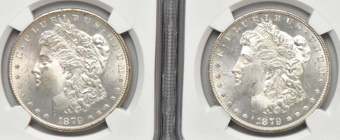 Four Morgan dollars (three MS-64 and one MS-64 Star), all NGC