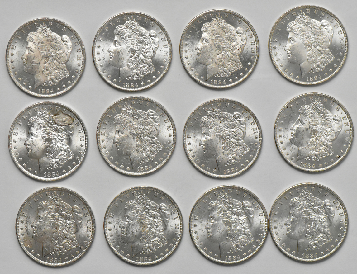 Collection of 37 Morgan dollars