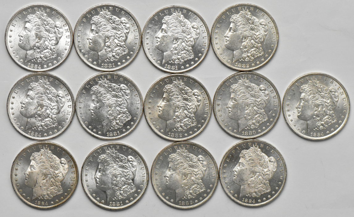 Collection of 37 Morgan dollars