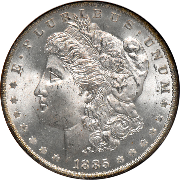 1881-S and two 1885-O, all NGC MS-66 CAC
