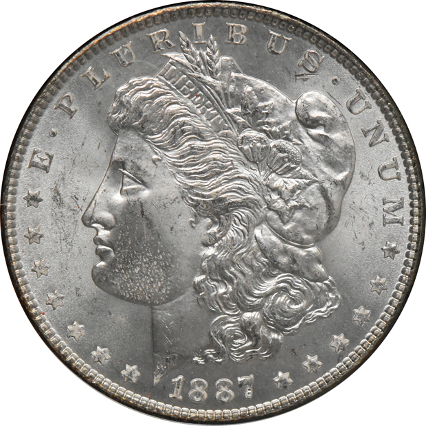 1879-S and 1887, both NGC MS-66