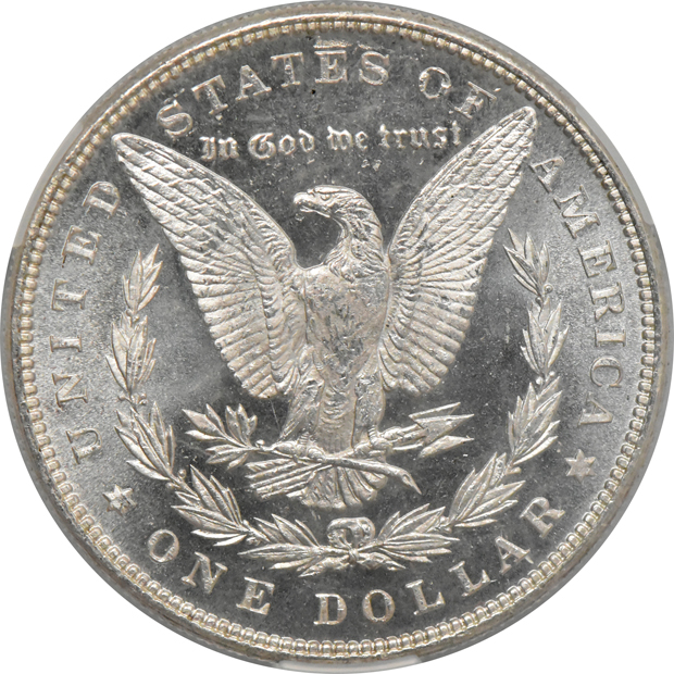 1884-O MS-64+PL, 1888 MS-64PL, and a 1904-O MS-64PL, all CACG
