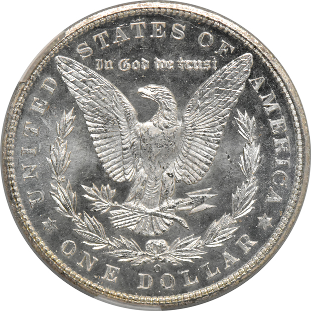 1884-O MS-64+PL, 1888 MS-64PL, and a 1904-O MS-64PL, all CACG