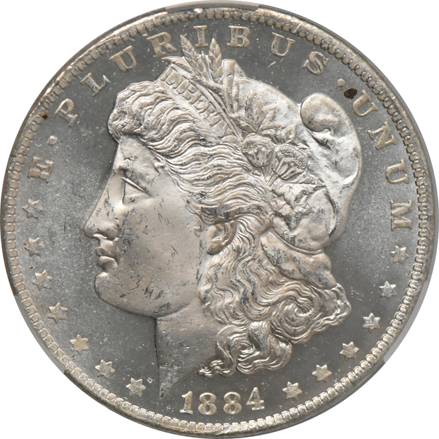 1884-O MS-64+PL, 1888 MS-64PL, and a 1904-O MS-64PL, all CACG
