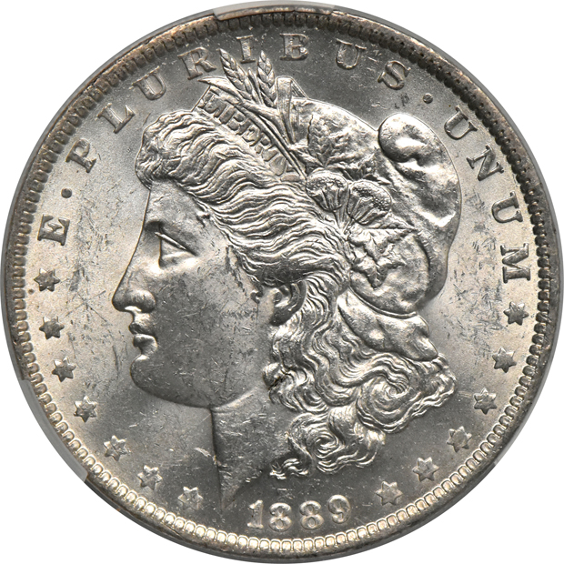 1889-O MS-62, and an 1891-S MS-64, both CACG