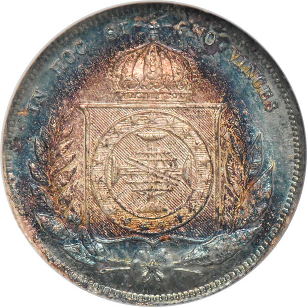 Brazil - 1864 200 reis - ANACS MS-64