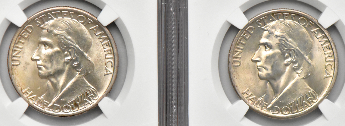Five Boone silver commemorative half dollars, all NGC MS-65