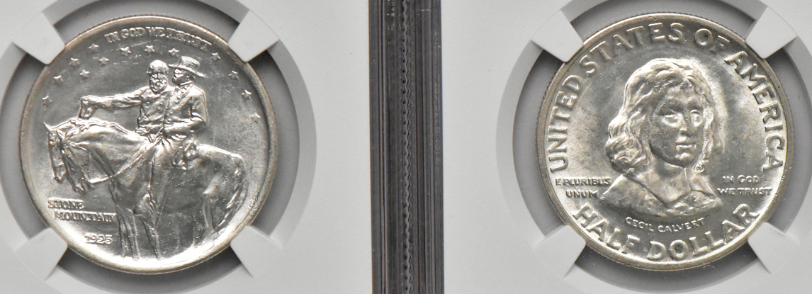 Five silver commemorative half dollars, all NGC MS-63