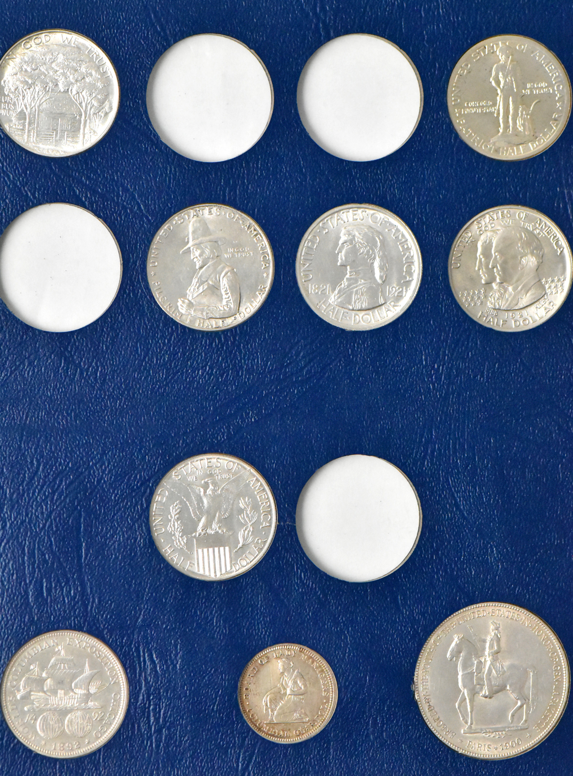 Partial commemorative type set in a Whitman 9433 album