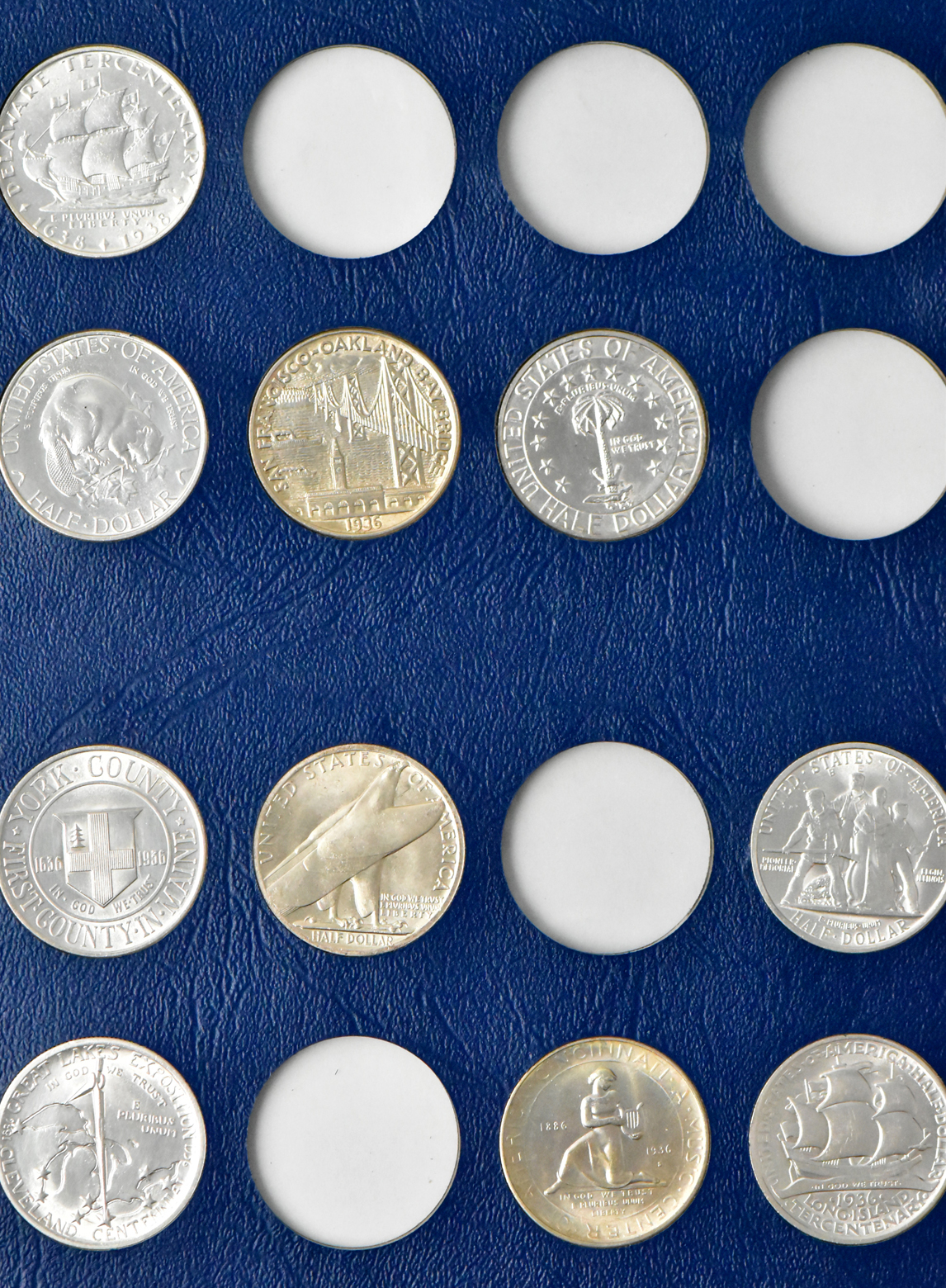 Partial commemorative type set in a Whitman 9433 album