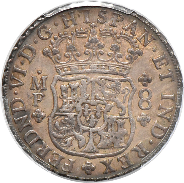 Mexico - 1754-Mo MF 8 reales - PCGS AU-55