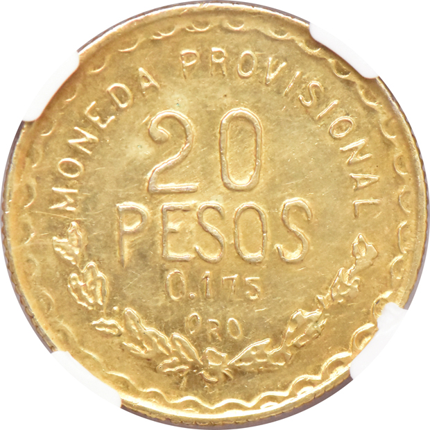 Mexico - 1915-TM 20 pesos 5th Bust - NGC AU-53