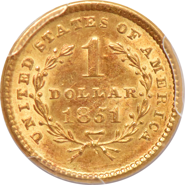 1851 MS-62, and an 1854 Type 1 MS-61, both PCGS