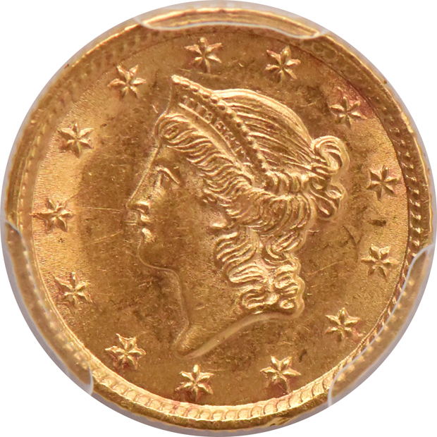 1851 MS-62, and an 1854 Type 1 MS-61, both PCGS