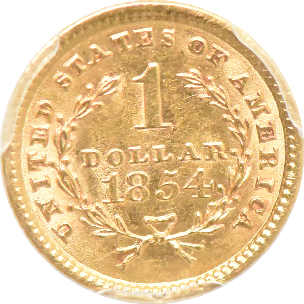 1851 MS-62, and an 1854 Type 1 MS-61, both PCGS